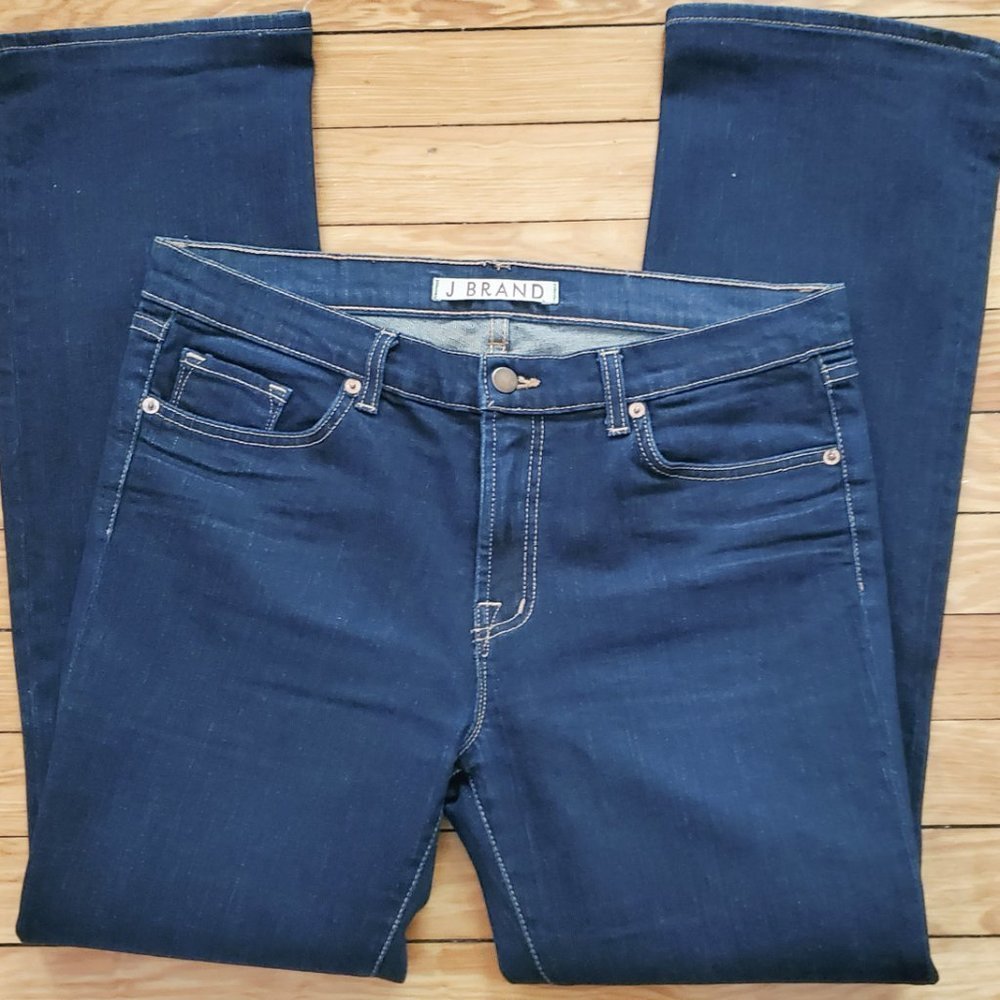 J Brand 805 INK Straight Leg Dark Wash Jean With Orange Threading Jeans Sz 31 - Picture 2 of 7